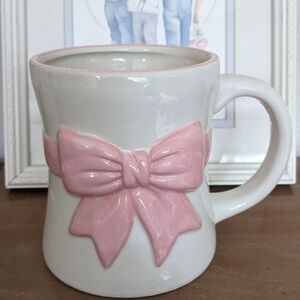 Pink Bow Mug Pink Ribbon Easter Cottagecore Rare Sturdy Quality Girlhoodcore